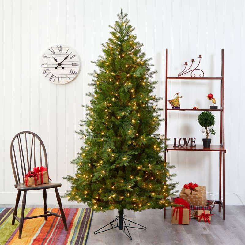 7' Pre-Lit Vienna Fir Artificial Christmas Tree, Warm White Lights - 7 Foot