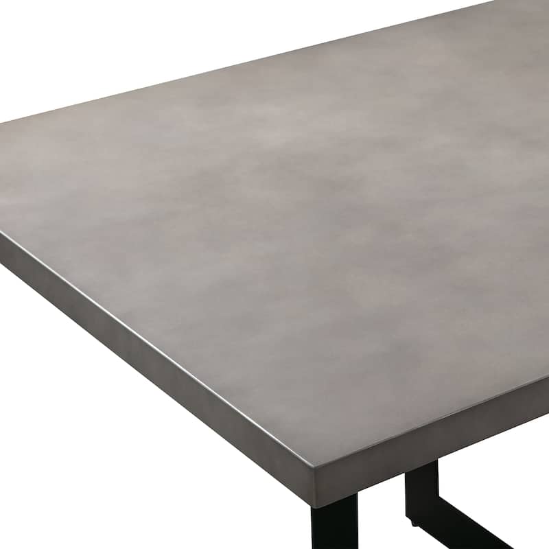 Odet 87" Concrete and Metal Double Pedestal Dining Table