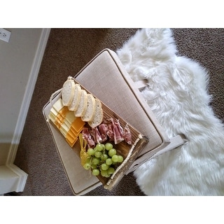 Parton Linen Fabric X-Base Nailhead 17 Inch Ottoman Bench by iNSPIRE Q Bold