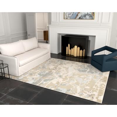 Porch & Den Stone Textured High Sheen Area Rug