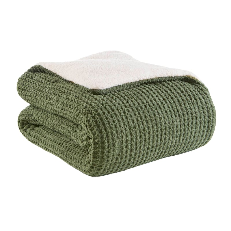 Madison Park Riordan Waffle Knit Chenille Comforter Set