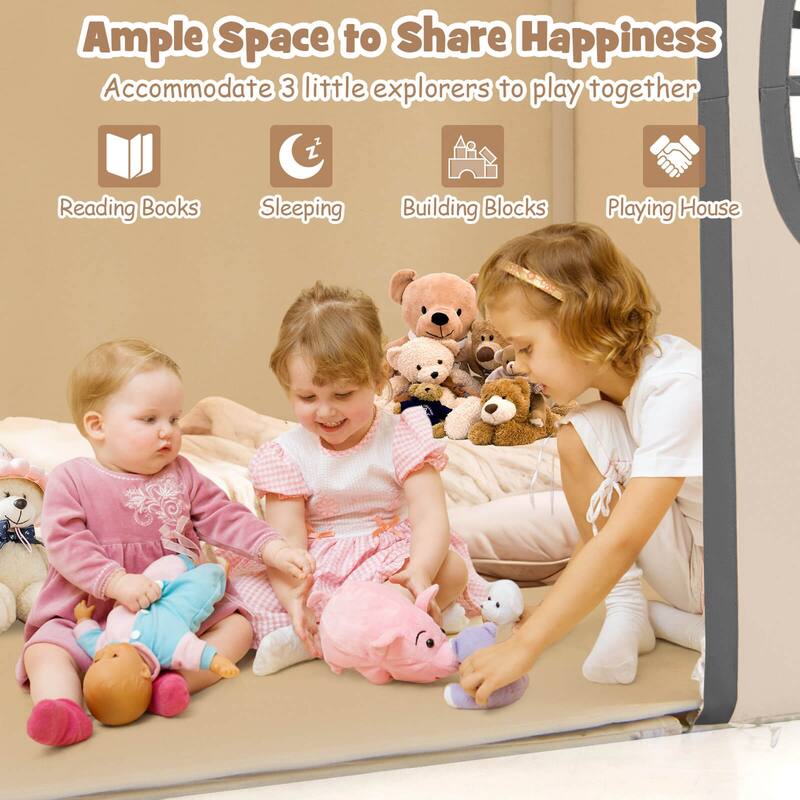 Honeyjoy Kids Play Tent with Padded Mat, Star Lights, Side Storage - See Details