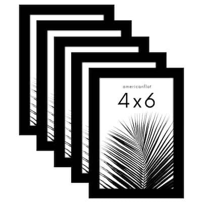Americanflat 5 Pack of Picture Frames with Mat - Plexiglass Cover