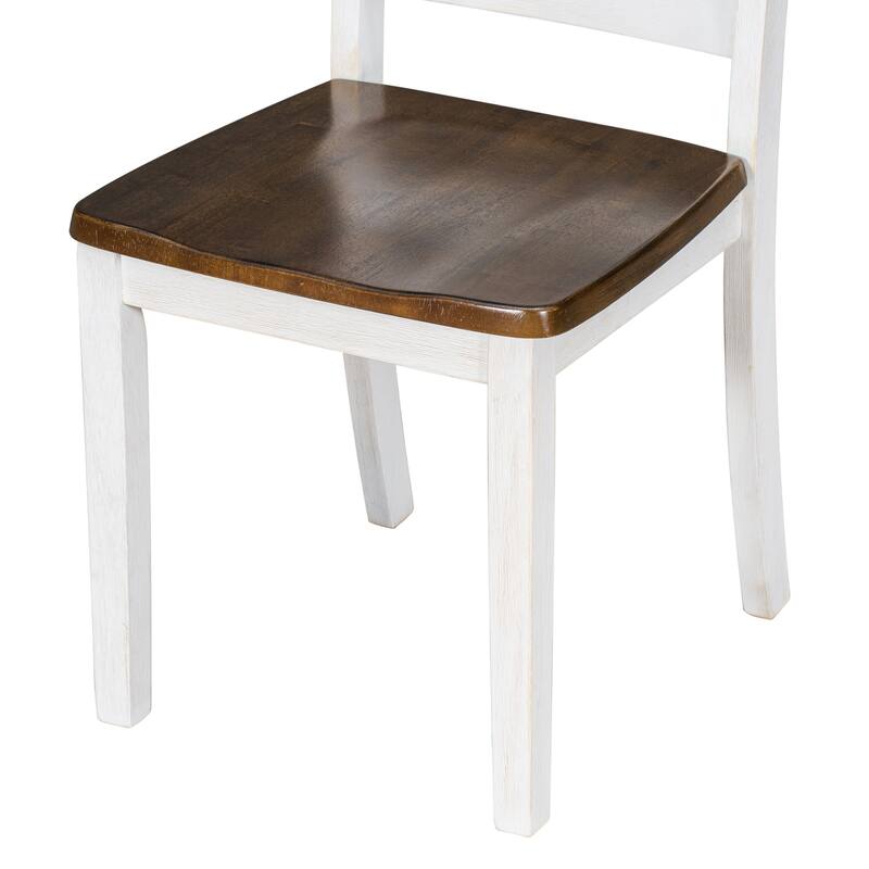 6-Piece Wooden Dining Table Set with 4 Ergonomic Chairs & Bench