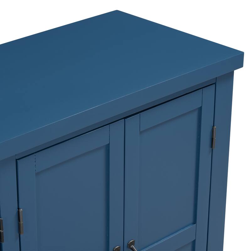 4-Door Wooden Sideboard Cabinet, Large Capacity Kitchen Buffet Cabinet, Entryway Table with Adjustable Shelves