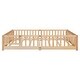 preview thumbnail 9 of 34, Queen size Floor Platform Bed with Fence Guardrails and Door