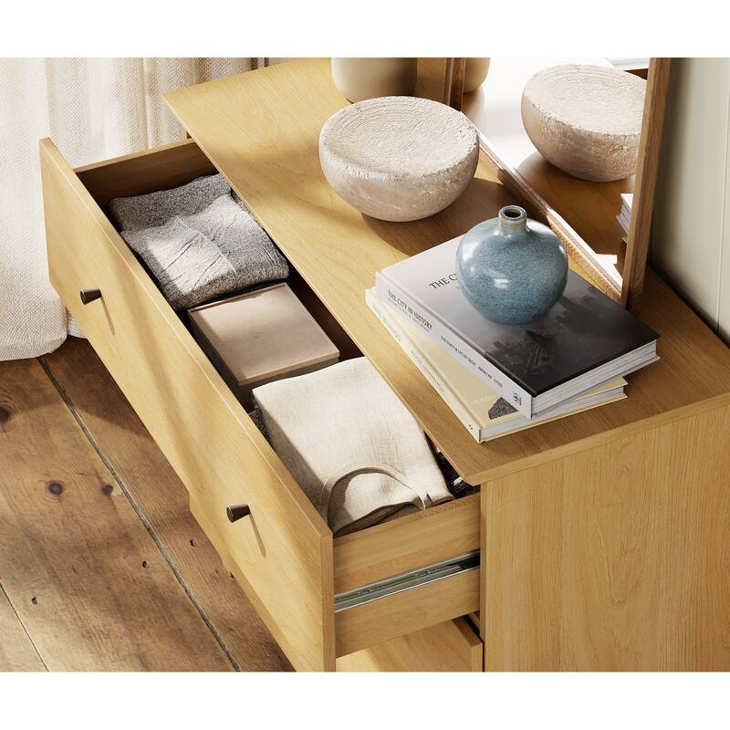 WAMPAT 3-Drawer Dresser and Nightstands Set of 3 for Bedroom