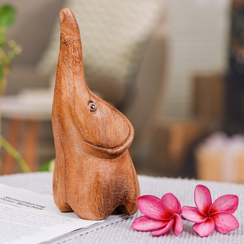 Novica Handmade Tiny Sweetness Wood Figurine