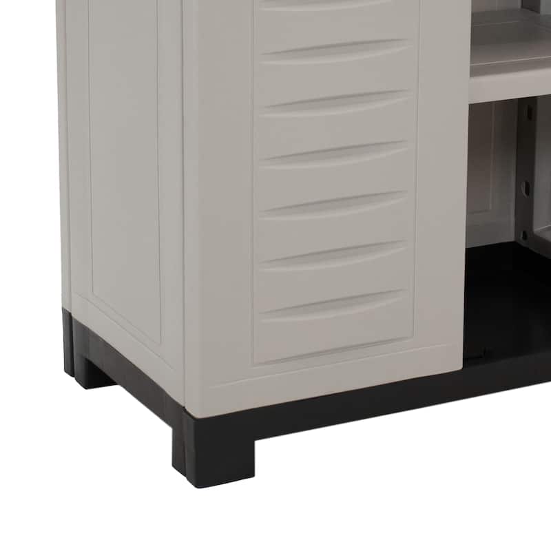 Sunnydaze Plastic Garage Storage Cabinet with Adjustable Shelf