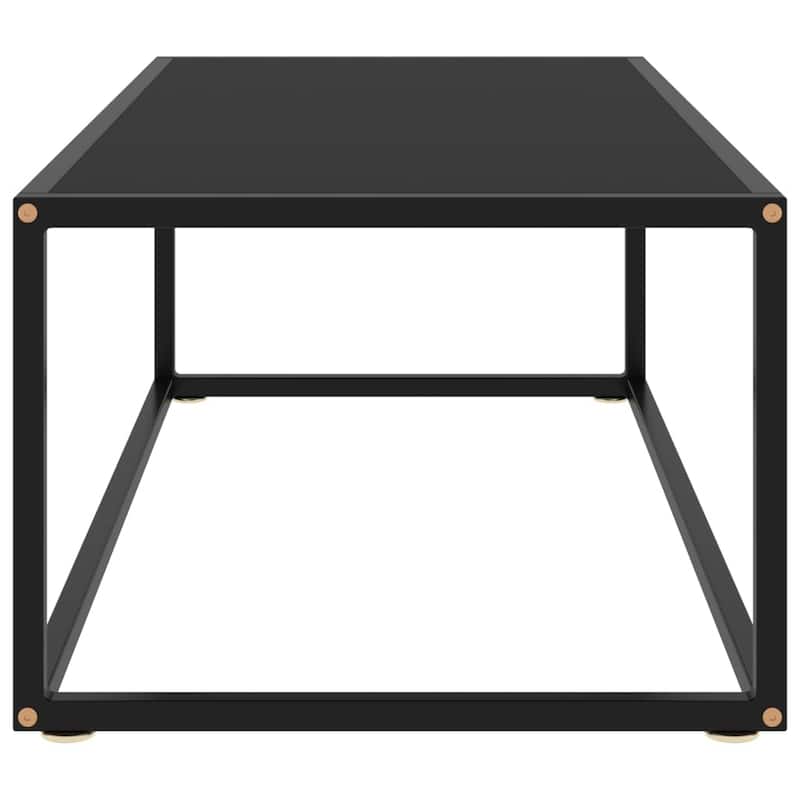vidaXL Coffee Table Black with Black Glass 39.4"x19.7"x13.8" - 39.4" x 19.7" x 13.8"