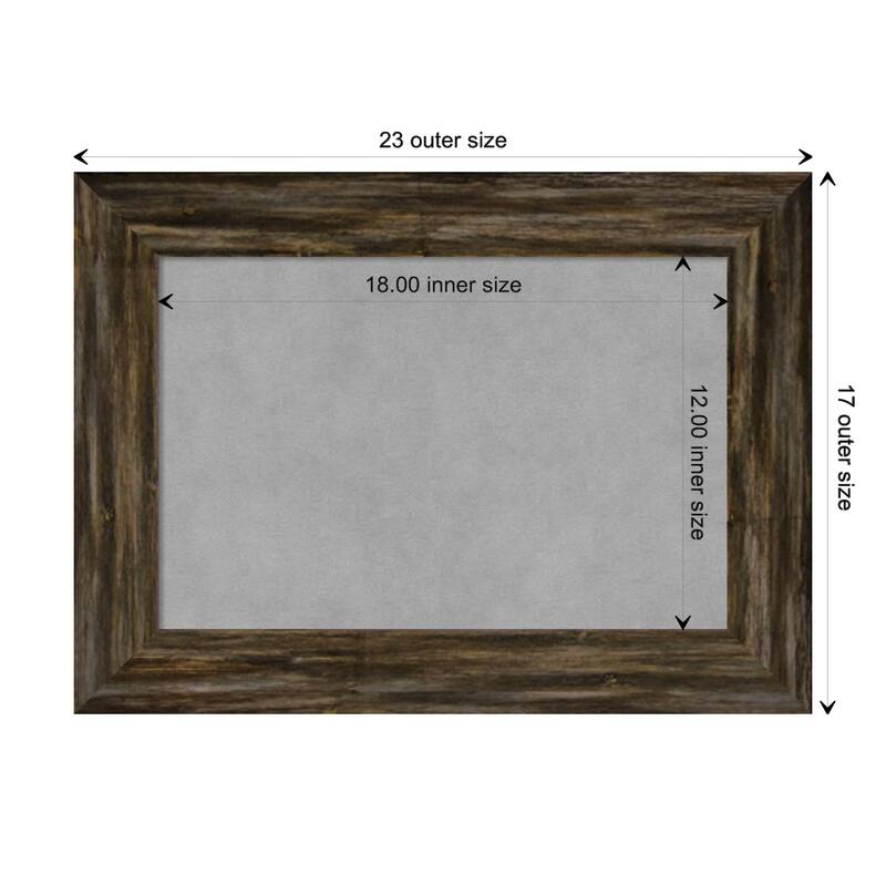 Amanti Art Fencepost Brown Narrow Framed Magnetic Board - Board Size 18x12