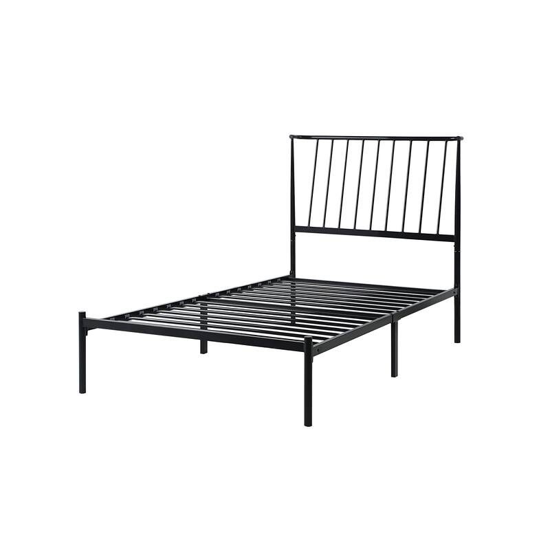Bliss Metal Platform Bed with Curved Metal Headboard by iQ Modern
