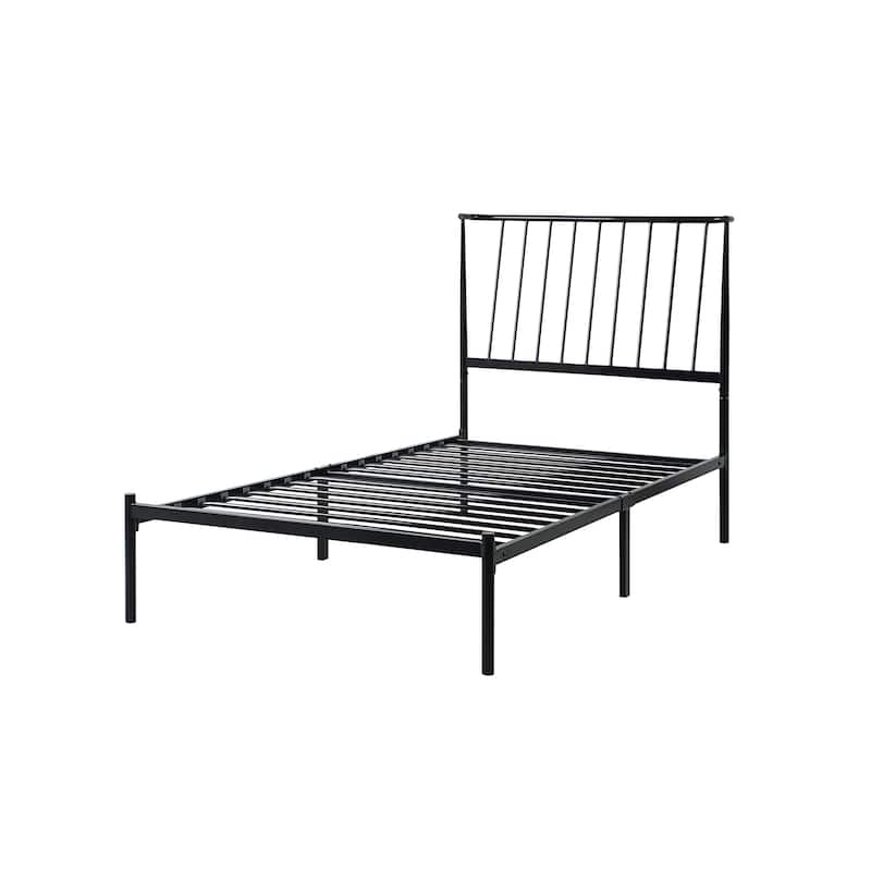 Bliss Metal Platform Bed with Curved Metal Headboard by iQ Modern On
