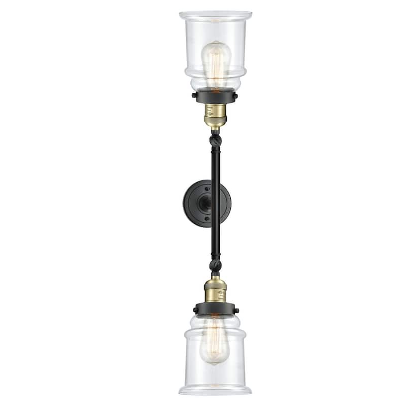Innovations Lighting Canton 2 Light 25" Wide Bathroom Vanity Light - Black Antique Brass / Clear