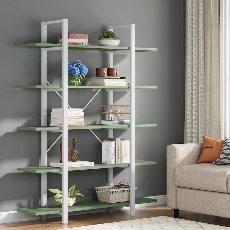 5-Tier Bookshelf, Vintage Industrial Style Bookcase