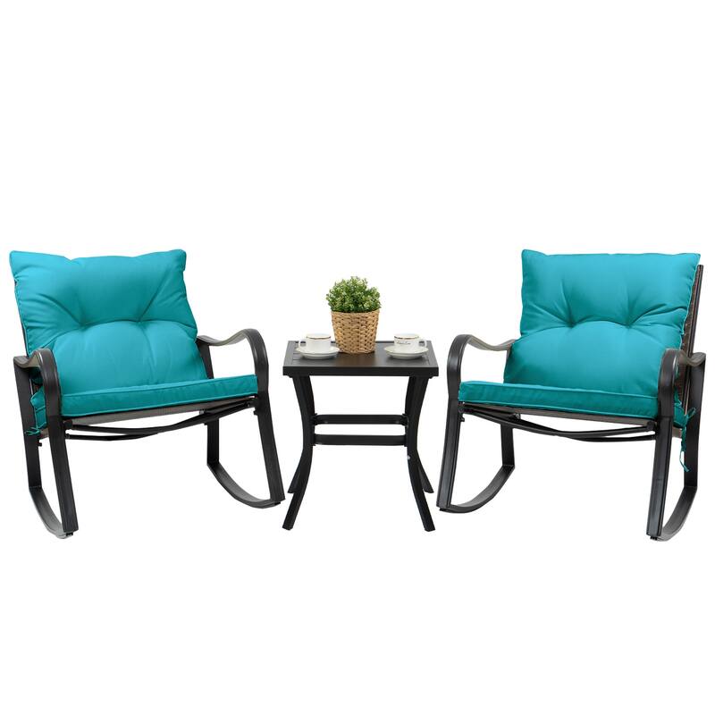 Kozyard Blue Metal 2 - Person Seating Group with Cushions - Blue