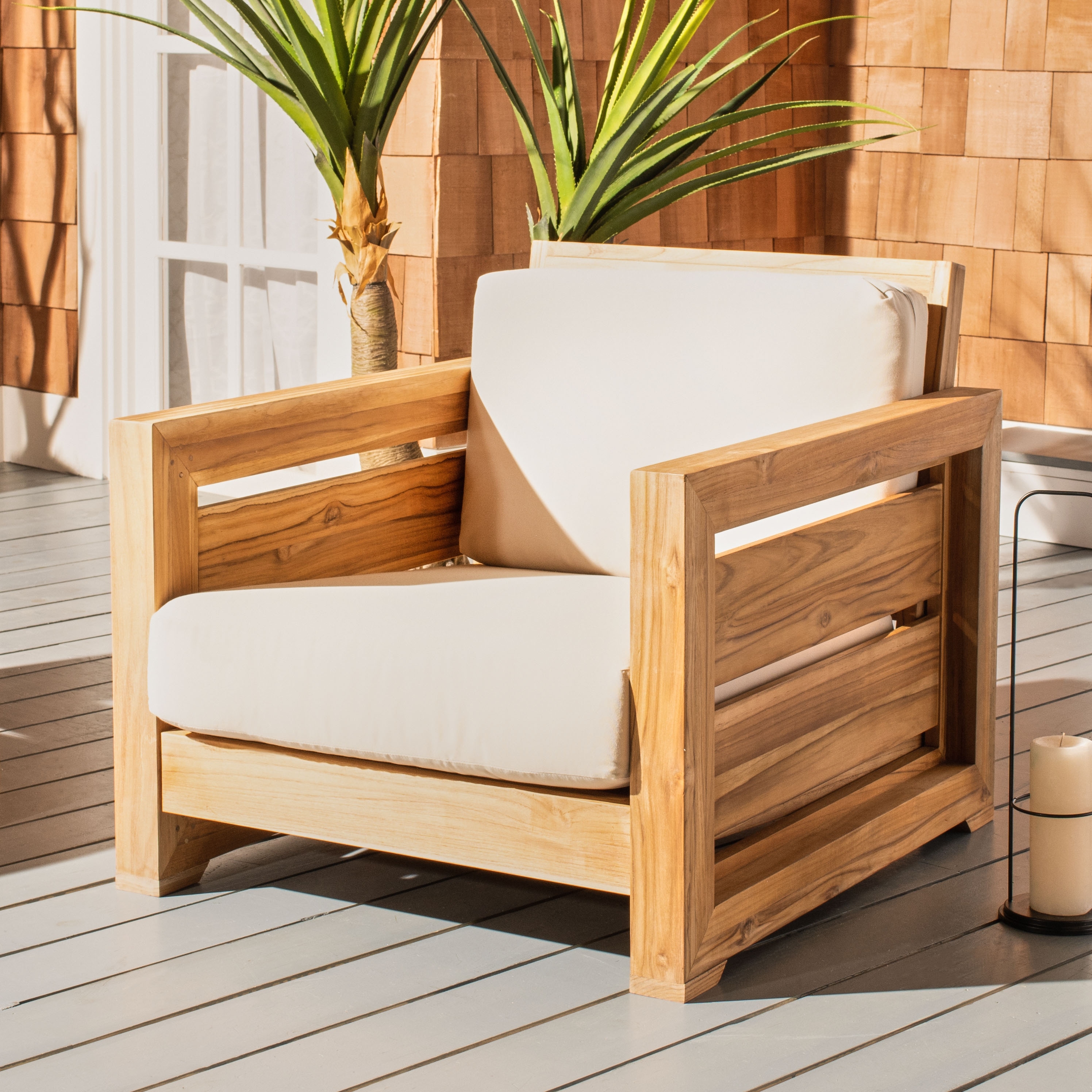 Outdoor teak shop club chairs