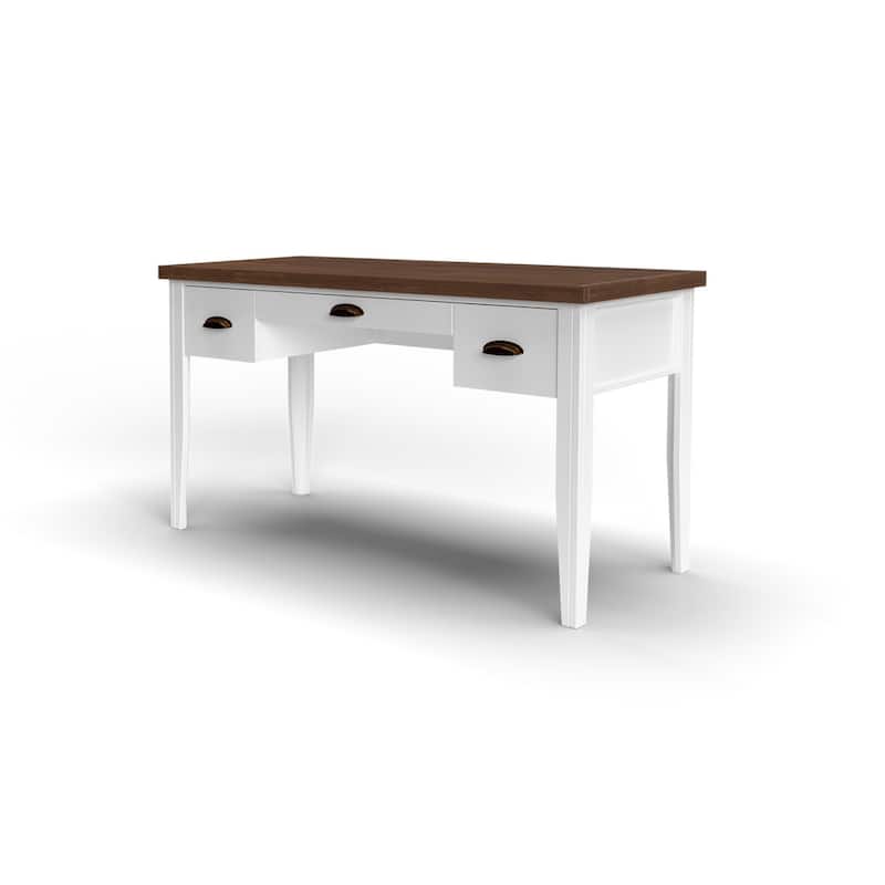 Bridgevine Home Modern Farmhouse 53 inch Writing Desk, No Assembly Required, Two-Tone Finish