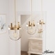 preview thumbnail 1 of 10, Hunter Karloff Clear Glass Bell-Shaped Pendant - Kitchen Island, Dining Room, Entry - Modern Farmhouse, Rustic, Industrial 7.5" 1 Light - Alturas Gold