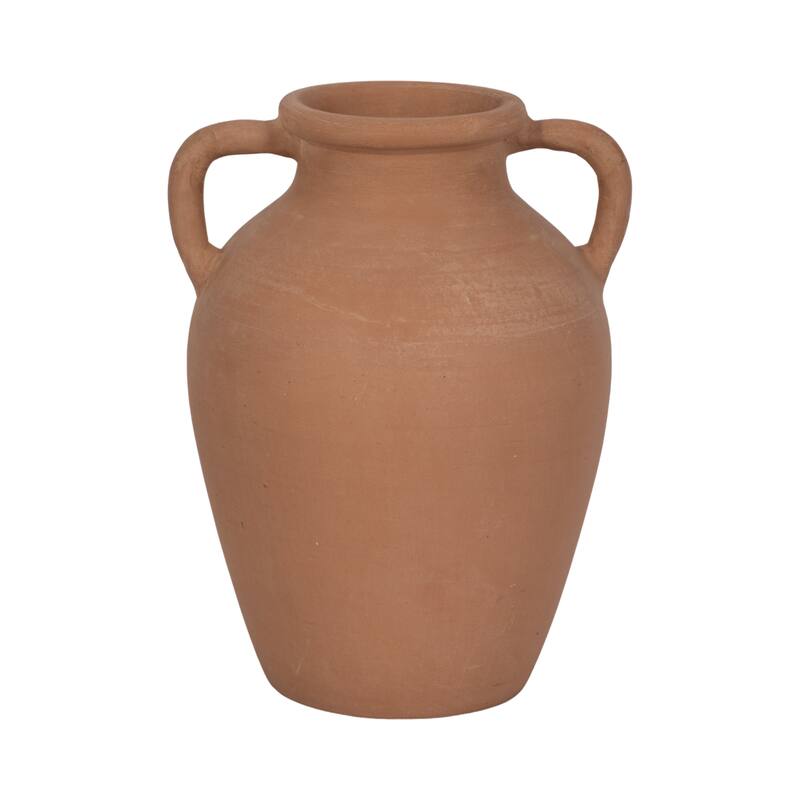 Sagebrook Home Terracotta Vase With Handles, Amphora, Solid Color - Solid Terracotta Brown