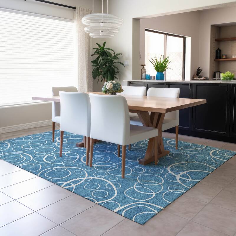 Machine Washable Indoor/ Outdoor Contemporary Nexus Chantille Rug