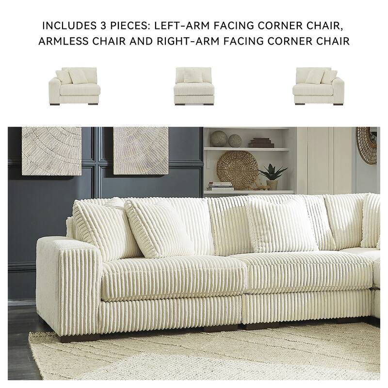 Signature Design by Ashley Lindyn Ivory 3-Piece Sofa - 137" W x 43" D x 38" H