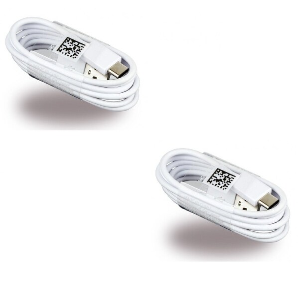 Two (2) OEM Samsung USB-C Data Charging Cables for Galaxy S8/S8+ - White EP-DN930CWE- Bulk Packaging