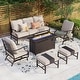 preview thumbnail 16 of 119, MAISON ARTS Outdoor Sofa Set 4/6-Piece Patio Conversation Set with 45'' Gas Fire Pit Table Set 6 - Beige