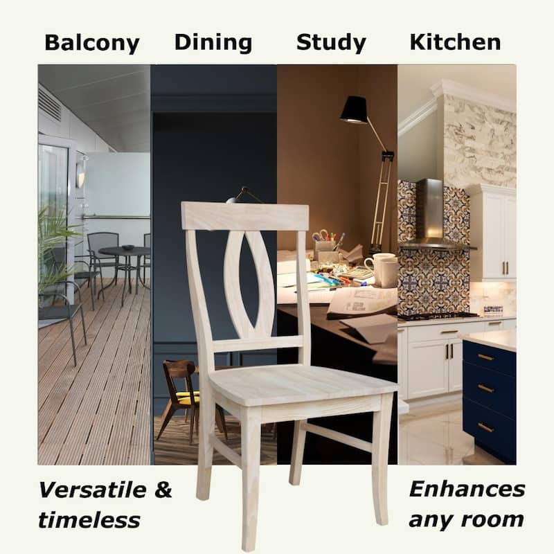 International Concepts Solid Wood Verona Dining Chairs, Set of 2