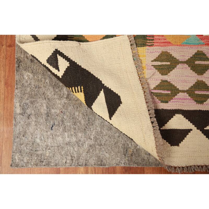 Multicolor Kilim Oriental Area Rug Flatweave Tribal Wool Carpet - 8'0"x 11'6"