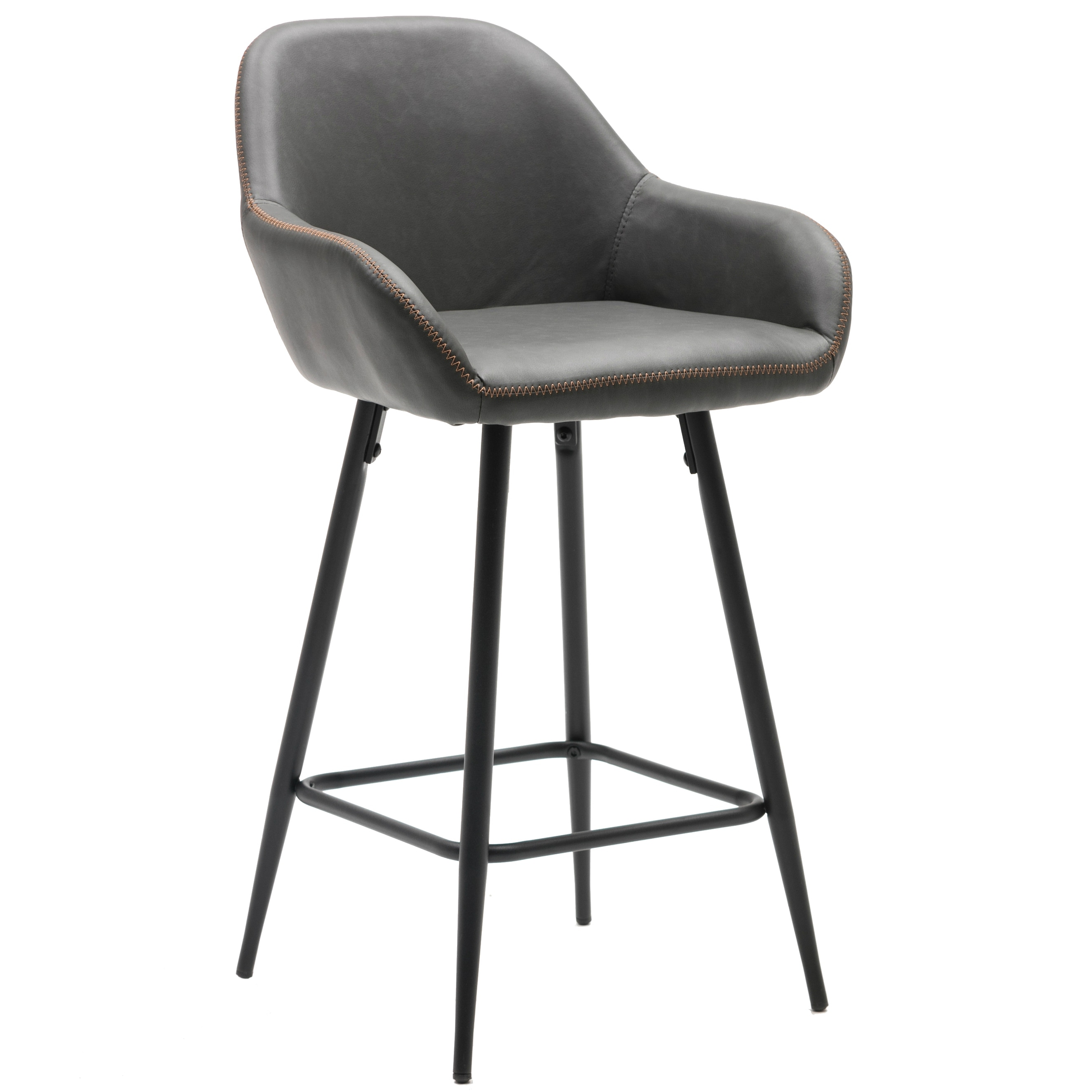 Bucket Upholstered Dark Accent Barstool Chair Set Of 2 Overstock 30016860