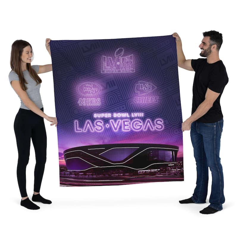 NFL Super Bowl SB58D Neon Blast Wall Hanging - 50"x60"