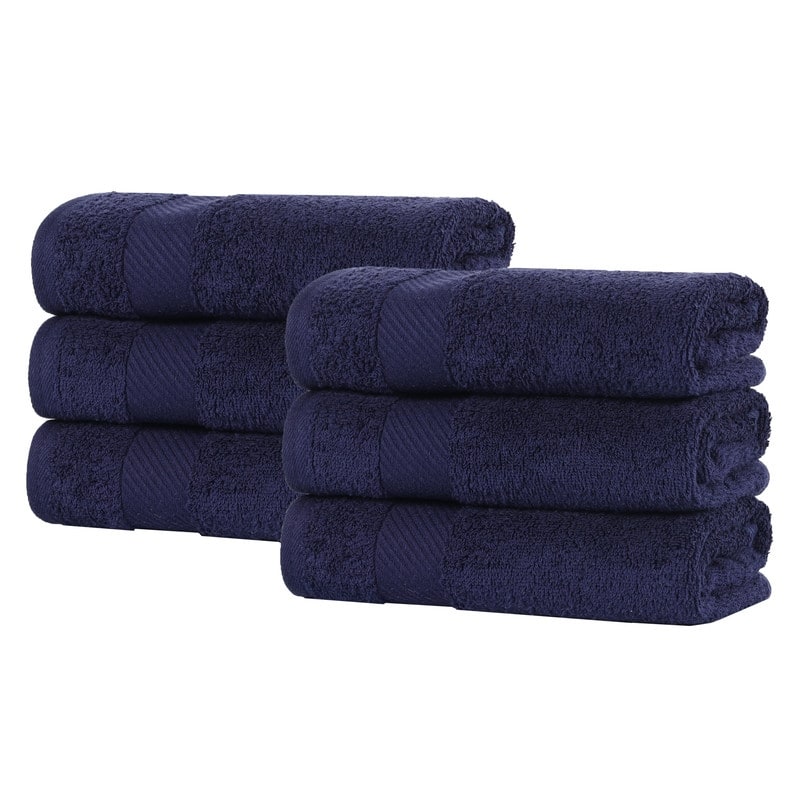 Superior Luxury Solid Highly Absorbent Egyptian Cotton Hand Towel - (Set of 6)