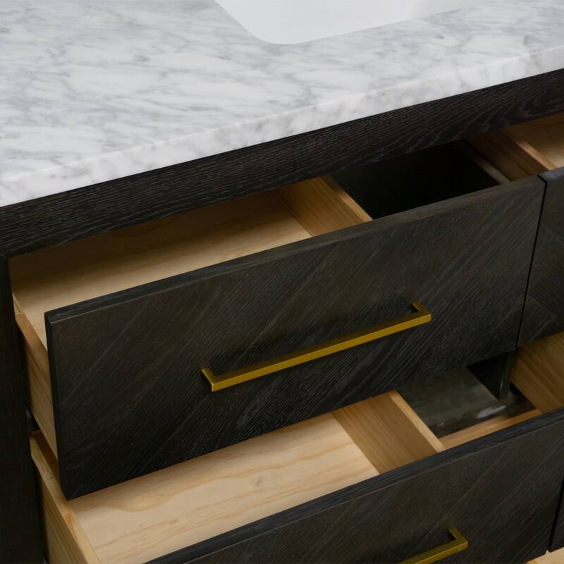 KitchenBathCollection Avery 48" Bathroom Vanity with Carrara Marble Top
