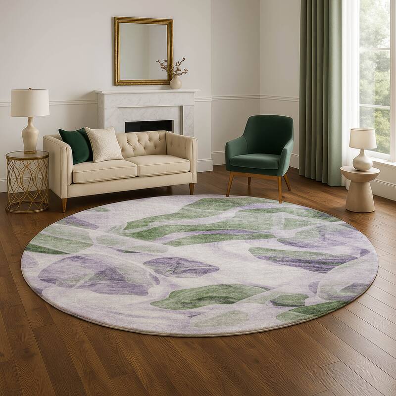 Premium Washable Super Soft Contemporary Jenna Mayfield Rug - Lavender - 8' x 8'