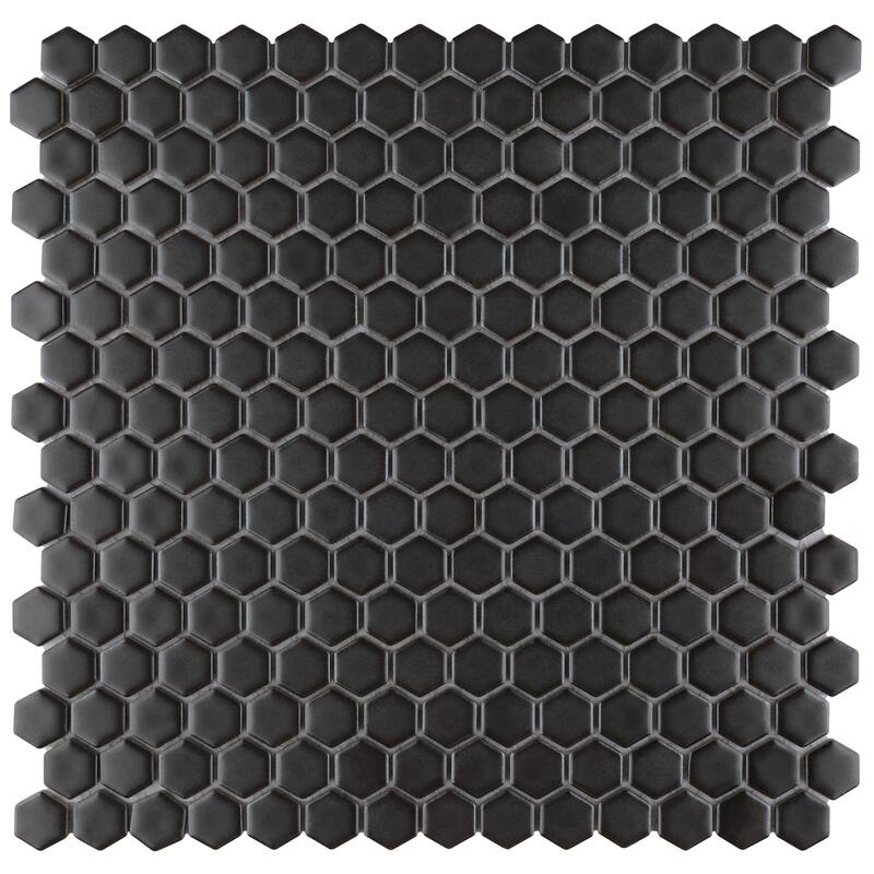 Merola Tile Colmena Hex Matte Carbon 11-1/2" x 11-5/8" Porcelain Mosaic Floor and Wall Tile