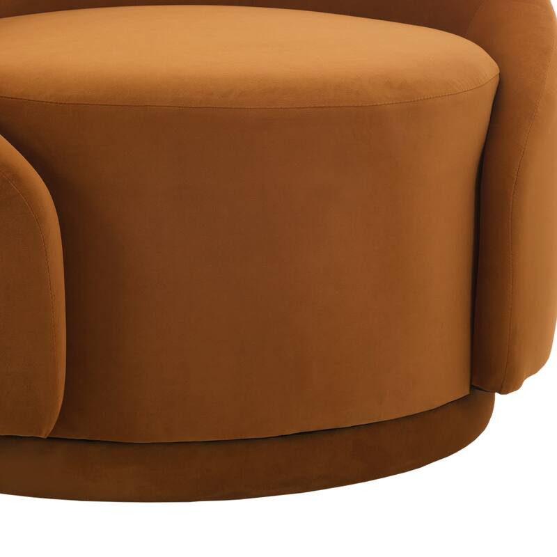 Boucle Barrel Chair Upholstered 360°Swivel Armchair Set of 2