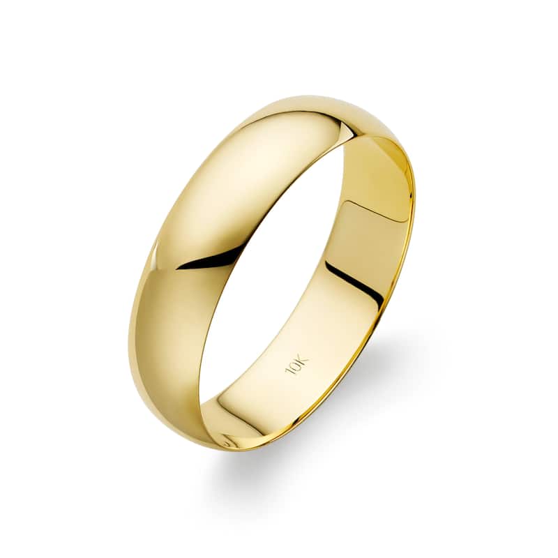 Clover Yellow Gold High-Polish Classic Wedding Band - 13 (5mm) - 10k