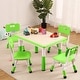 preview thumbnail 1 of 26, GIMMYFIVE Kids Table and 4 Chairs, Height Adjustable Toddler Table and Chair Set Green