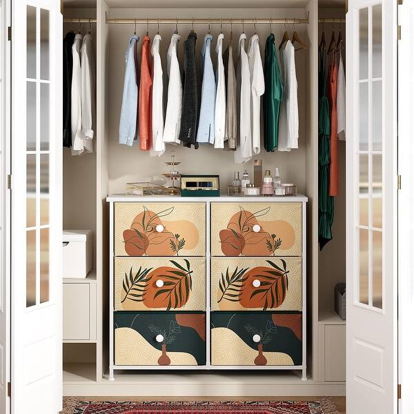 white christmas dresses 6-Drawer Rattan Dresser | Boho & Modern Farmhouse Bedroom Chest main image 0