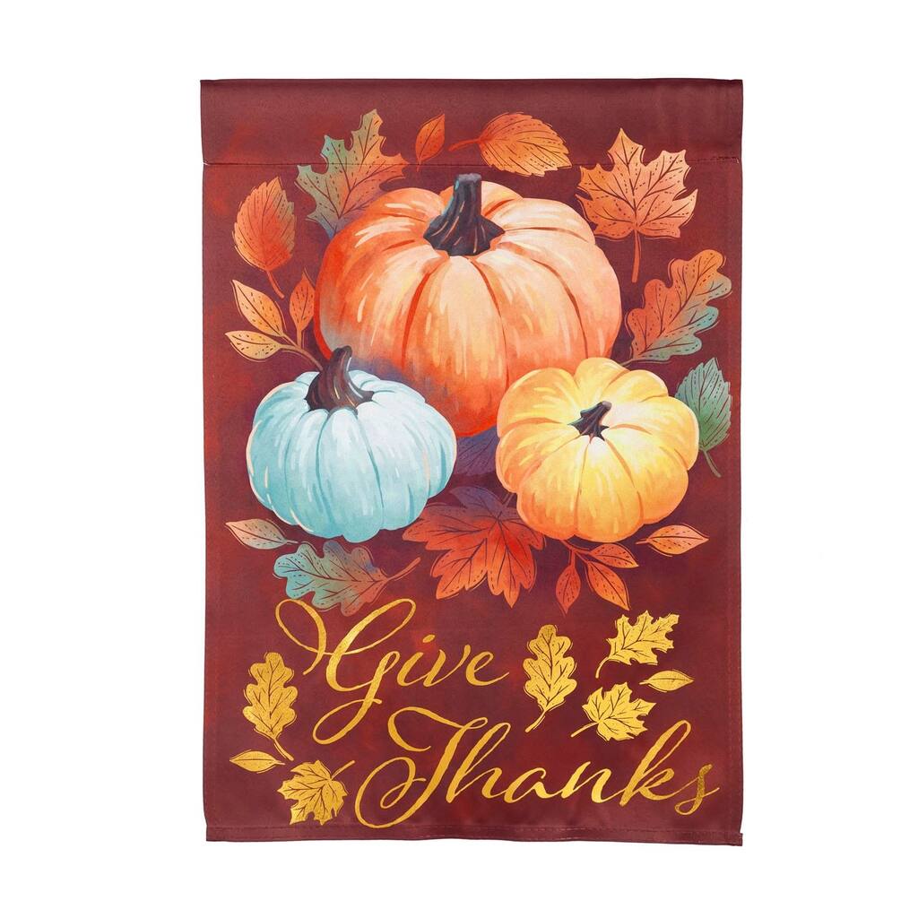 12.5 in. x 18 in. Crafted Harvest Garden Suede Flag