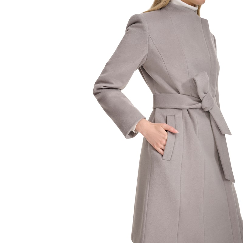 Cole Haan Double-Breasted Wool Blend Coat