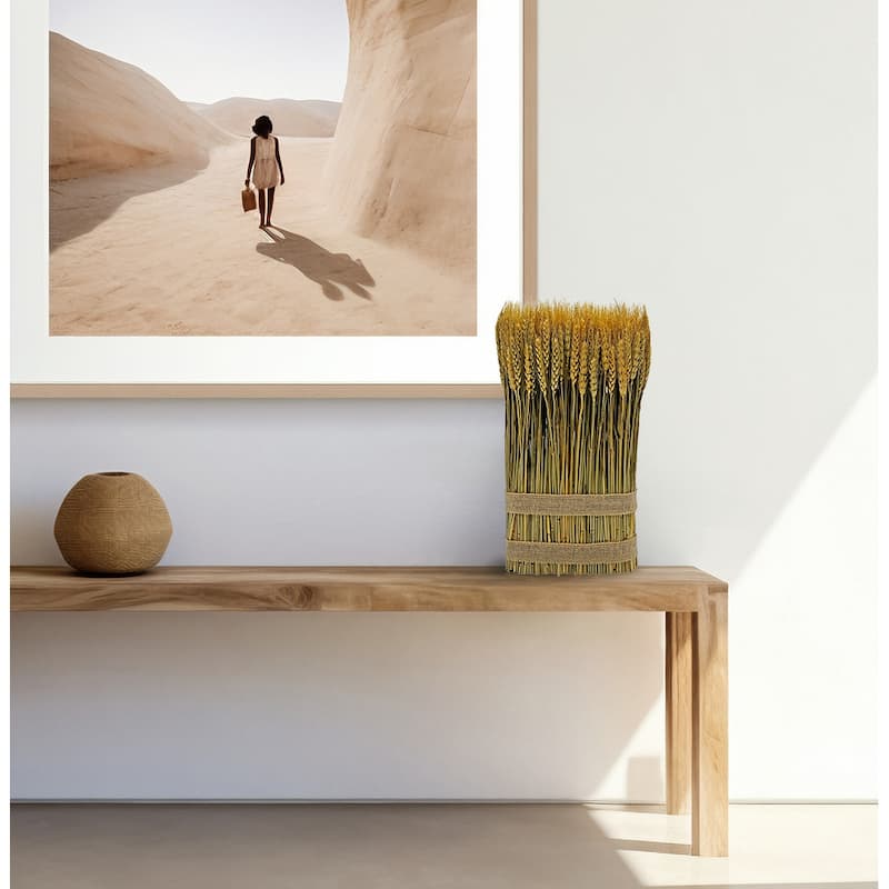 Preserved Decorative Wheat Standing Plant - Gold - 15.5 inches