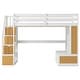 preview thumbnail 12 of 23, Full Size Loft Bed with 2 Drawers & Storage Staircase, Solid Wood Loft Bed Frame with Desk, Shelves, Full Length Guardrail