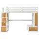 preview thumbnail 12 of 11, Natural+White Full Solid Wood Loft Bed with Desk & Drawers