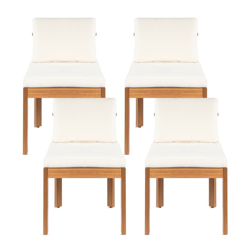 Christopher Knight Home - Modern Wooden Outdoor Dining Chair with Cushions