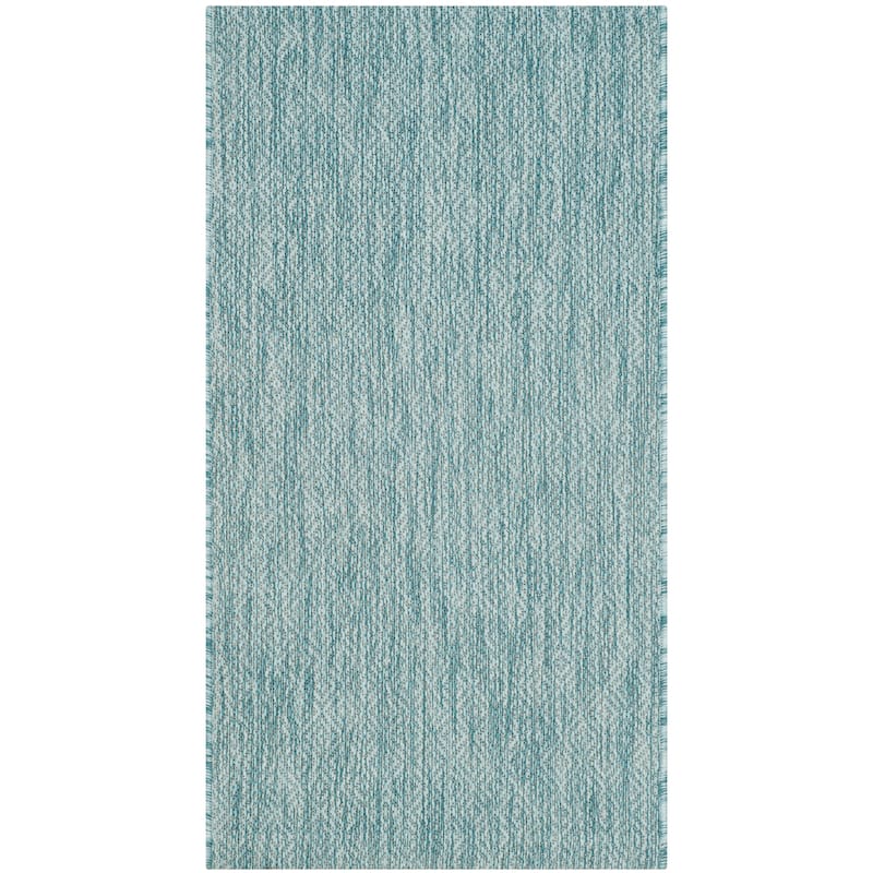 SAFAVIEH Courtyard Lumturie Indoor/Outdoor Waterproof Patio Rug - 2' x 3'7" - Aqua/Aqua
