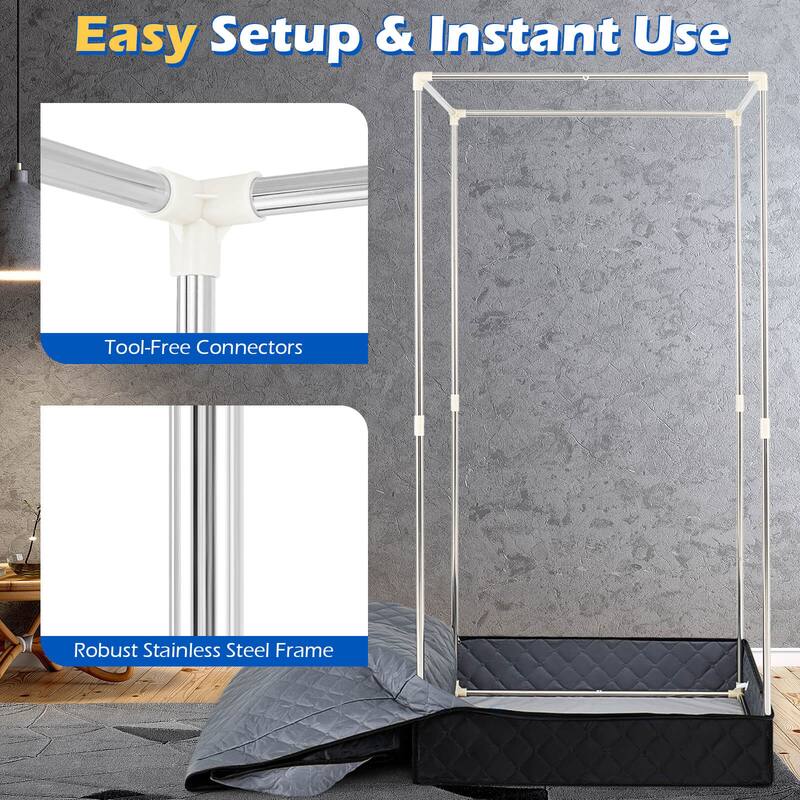 Costway Portable Steam Sauna Box, Extra-Large 35” x 35” x 71” - See Details