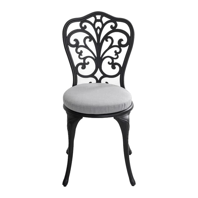 Outdoor 3-Piece Cast Aluminum Patio Set with Cushions and Umbrella Hole - 16.54*20.28*34.65 inch