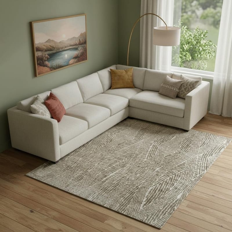 HomeRoots Abstract Bohemian Rectangle Area Rug - 9' X 13'